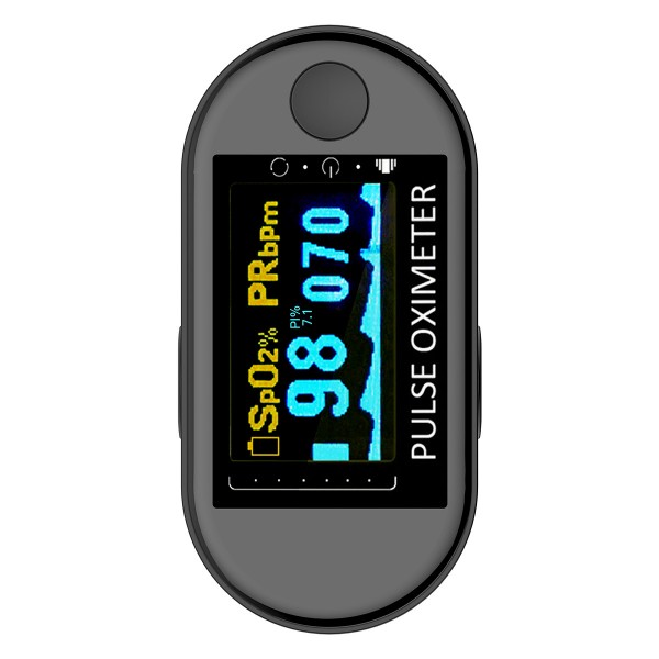 Finger Pulse Oximeter Portable Blood Oxygen Saturation Monitor with Black and White