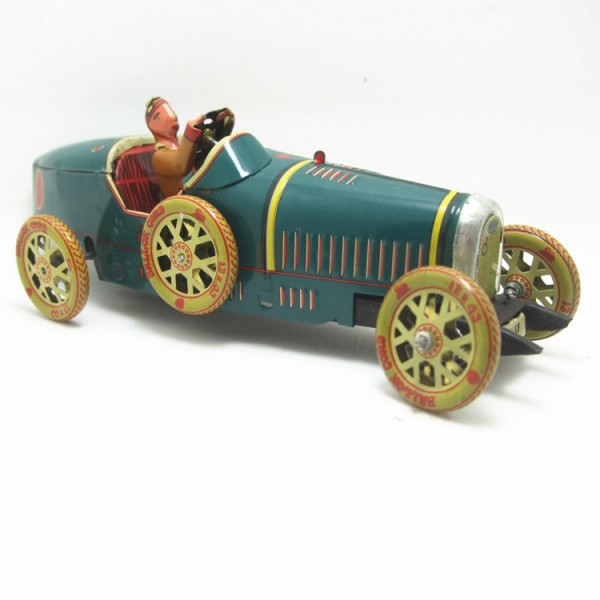 Vintage Race Car Wind Up Tin Toy