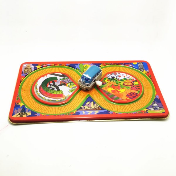 Travelling Bus Wind Up Tin Toy