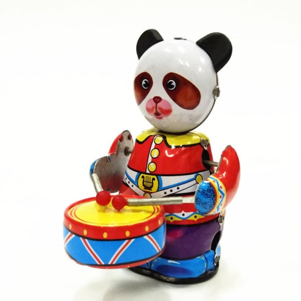 Panda Drummer Wind Up Tin Toy