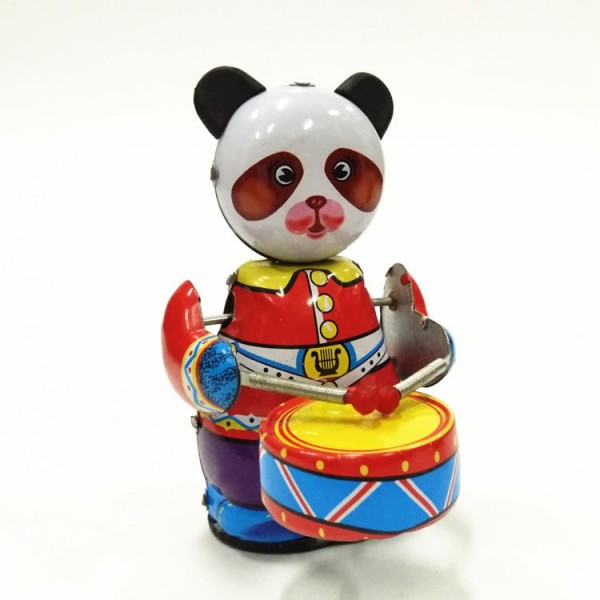 Panda Drummer Wind Up Tin Toy