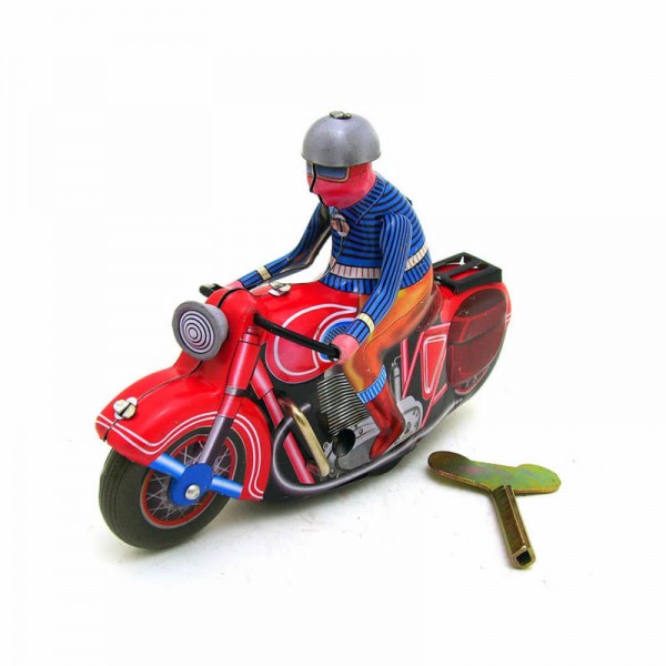 Vintage Motorcycle Wind Up Tin Toy