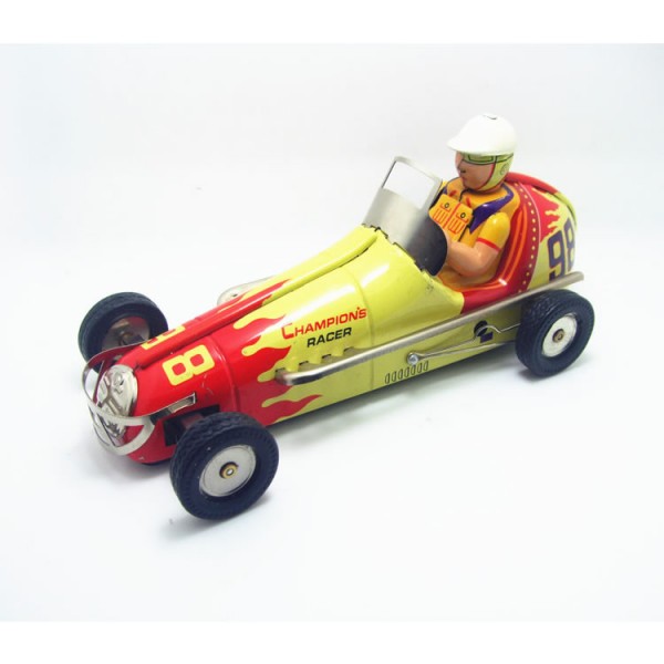 Vintage Car Racer Wind Up Tin Toy