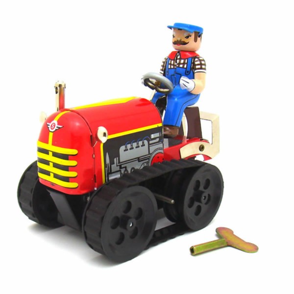 Old-fashioned Tractor Wind Up Tin Toy