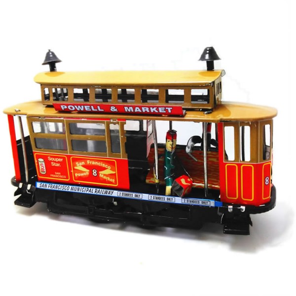 Vintage Tramcar Wind Up Tin Toy