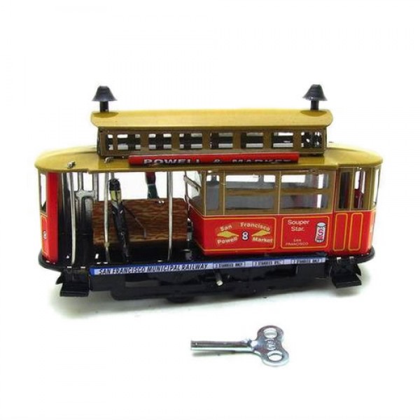 Vintage Tramcar Wind Up Tin Toy