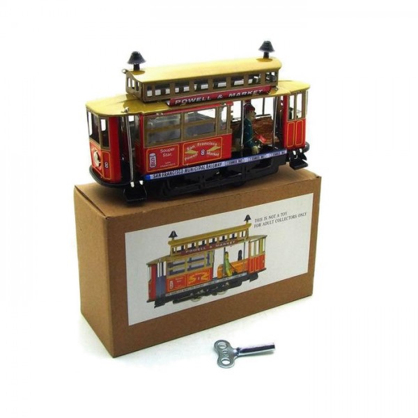 Vintage Tramcar Wind Up Tin Toy