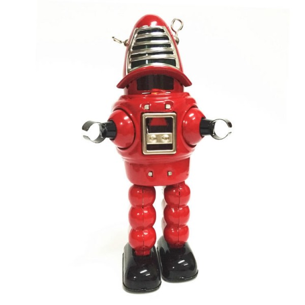 Robot 1950s Classic Wind Up Toy Robot, Red