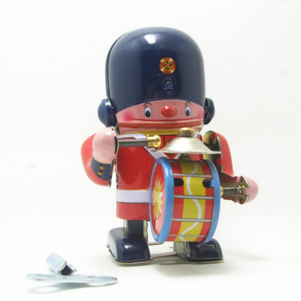 Small Drummer Soldier Wind Up Tin Toy