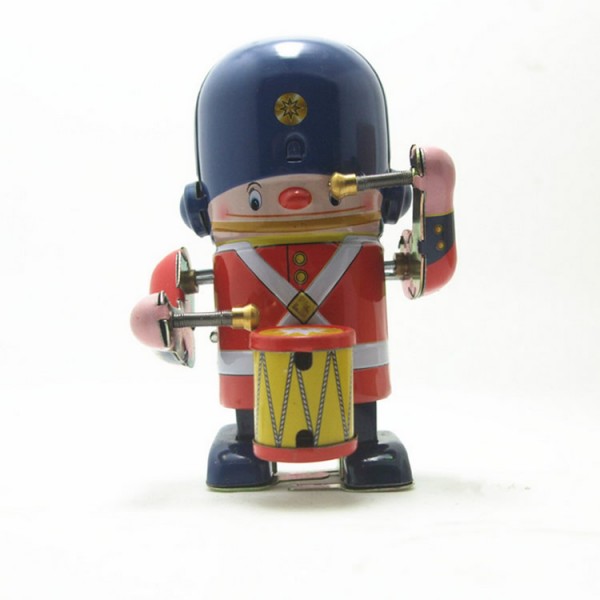 Small Little Drummer Soldier Wind Up Tin Toy