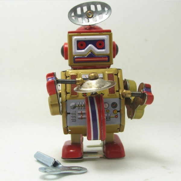 Radio Robot Classic Wind Up Toy Robot, Yellow