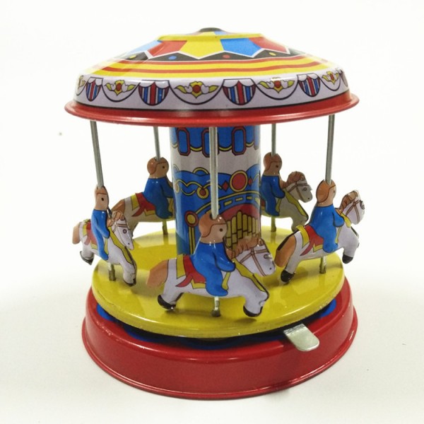 Merry Go Round Wind Up Toy Carrousel Tin Toy