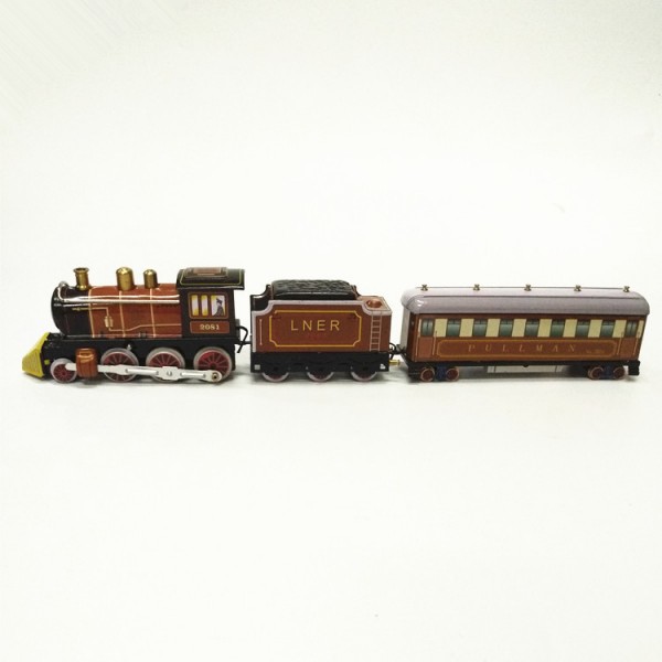 Train Wind Up Tin Toy, Brown