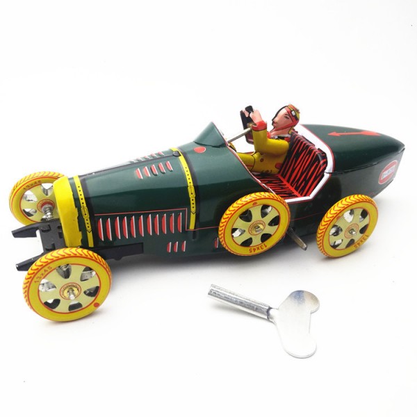 Vintage Bugatti Racing Wind Up Tin Toy