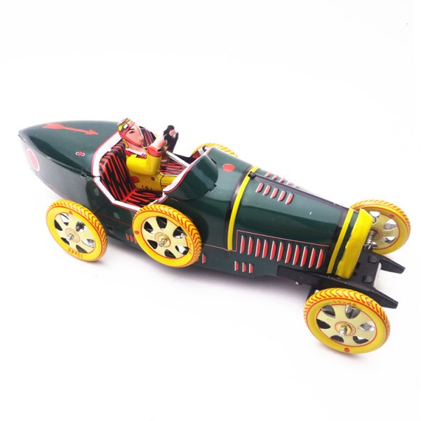 Vintage Bugatti Racing Wind Up Tin Toy