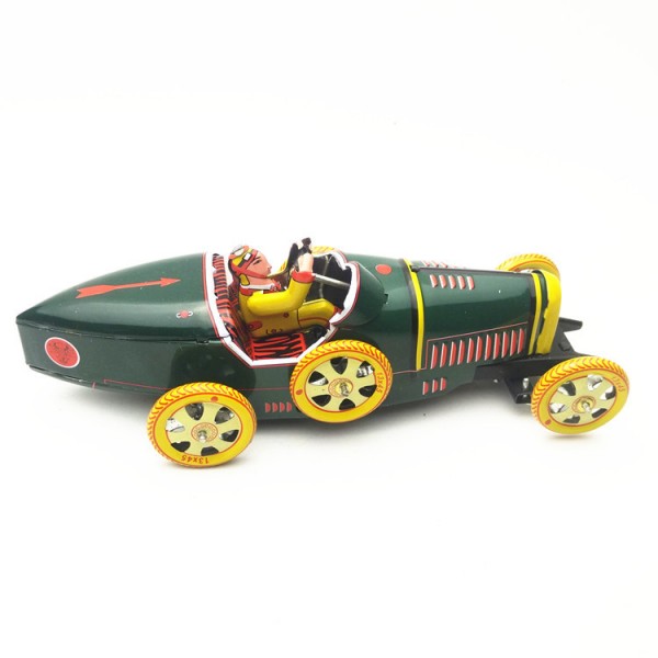 Vintage Bugatti Racing Wind Up Tin Toy