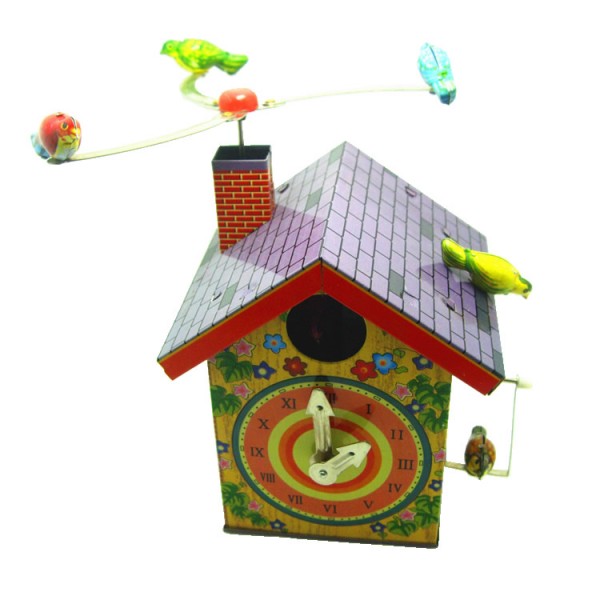 Bird House Wind Up Tin Toy
