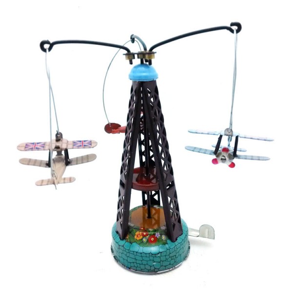 Rotating Aircraft Wind Up Tin Plane Toy