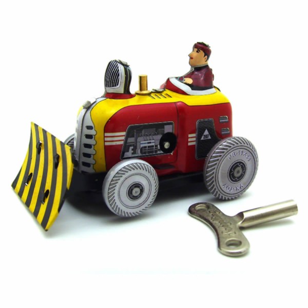 Bulldozer Wind Up Tin Toy