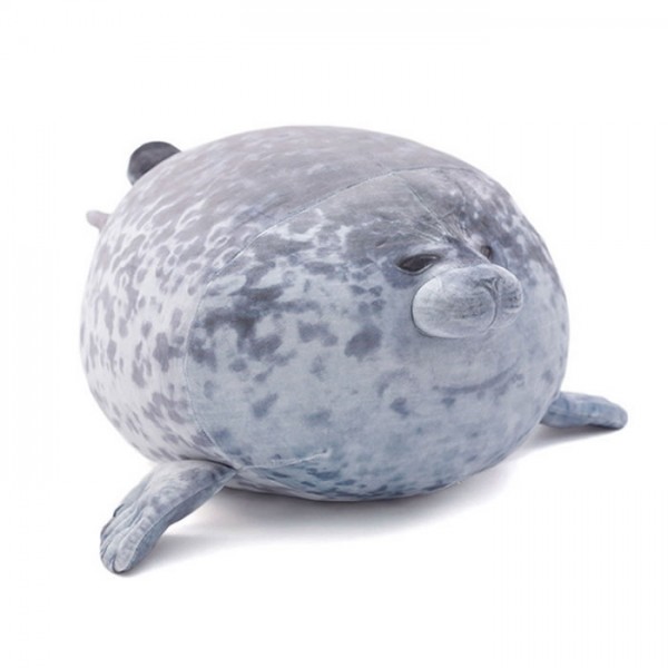 Seal Plush Toy Soft Cotton Plush Pillow, Sea Animal Plush Toy, 23.6 Inche (60 cm), Grey