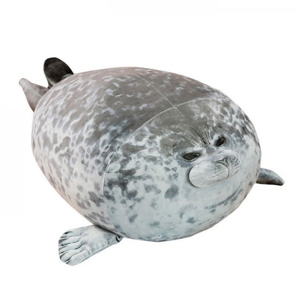 Seal Plush Toy Soft Cotton Plush Pillow, Sea Animal Plush Toy, 23.6 Inche (60 cm), Grey