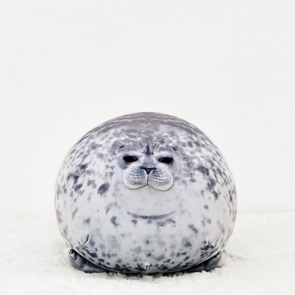 Seal Plush Toy Soft Cotton Plush Pillow, Sea Animal Plush Toy, 15.7 Inche (40 cm), Grey