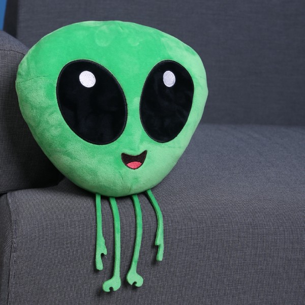 Green Alien Plush Toy, Big Eyes Alien Soft Cotton Plush Pillow, 13 x 9.8 Inch (33 x 25 cm)