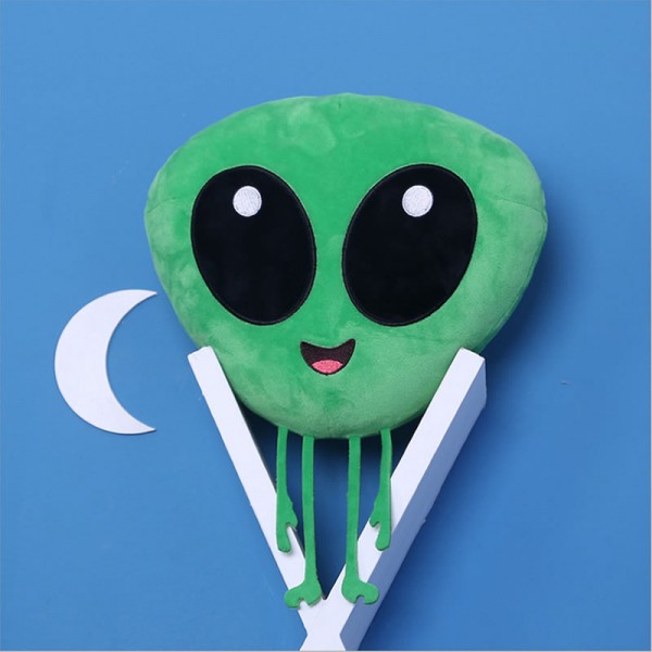 Green Alien Plush Toy, Big Eyes Alien Soft Cotton Plush Pillow, 13 x 9.8 Inch (33 x 25 cm)