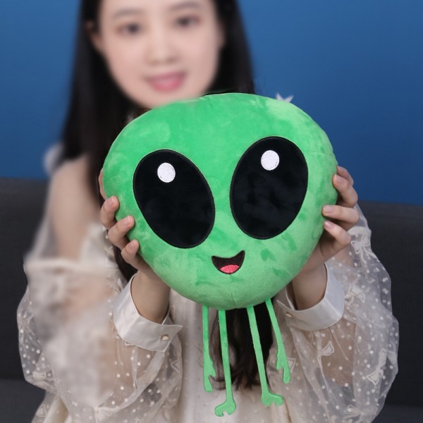 Green Alien Plush Toy, Big Eyes Alien Soft Cotton Plush Pillow, 13 x 9.8 Inch (33 x 25 cm)