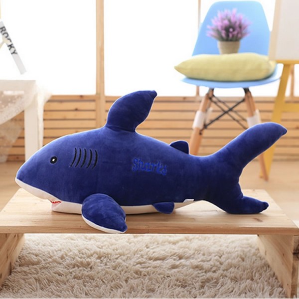 Blue Shark Plush Toy, Sea Animal Soft Cotton Plush Pillow, 21.6 Inch (55 cm)