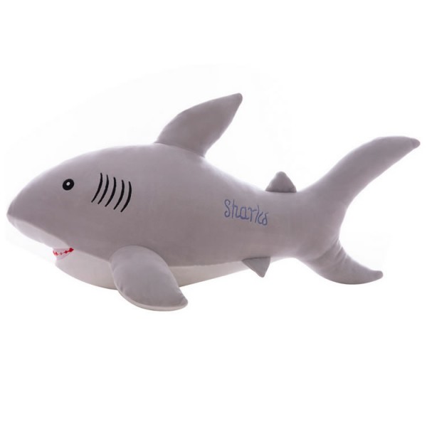 Grey Shark Plush Toy, Sea Animal Soft Cotton Plush Pillow, 21.6 Inch (55 cm)
