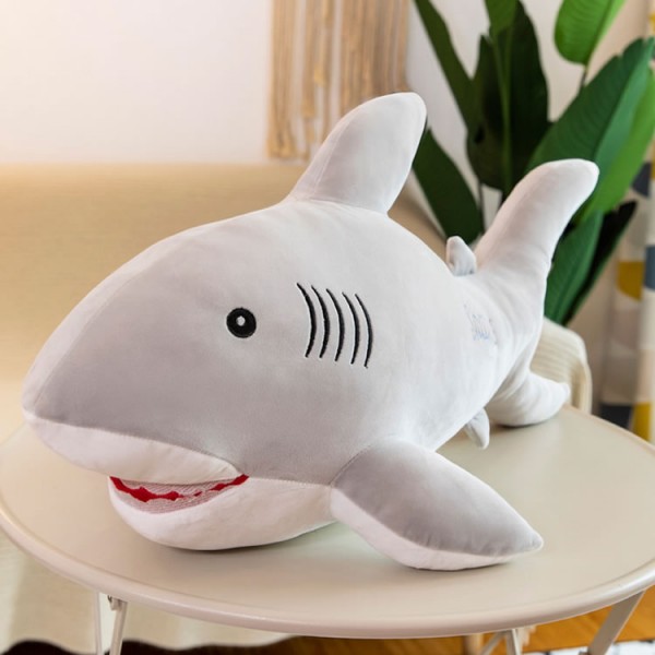 Grey Shark Plush Toy, Sea Animal Soft Cotton Plush Pillow, 21.6 Inch (55 cm)