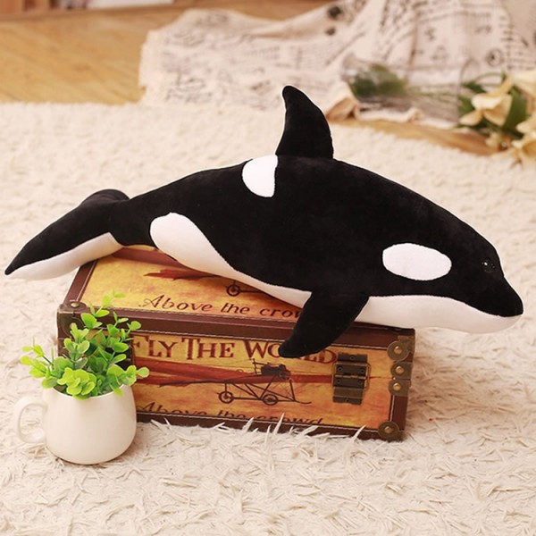 Blcak Whale Plush Toy, Sea Animal Soft Cotton Whale Plush Pillow, 19.6 Inch (50 cm)