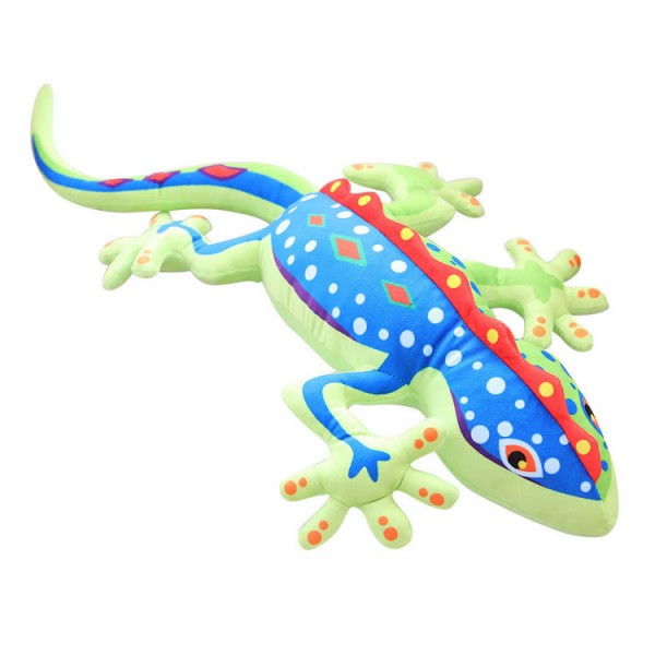 Gecko Plush Toy, Animal Soft Cotton Gecko Plush Pillow, 31.4 Inch (80 cm), Green and Blue