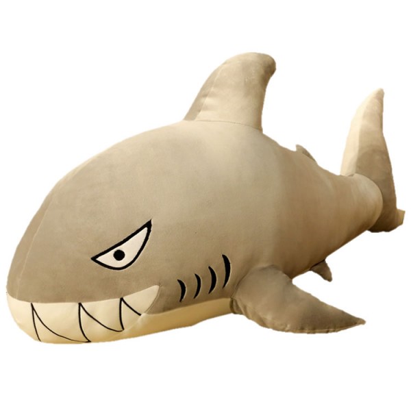 Shark Plush Toy, Sea Animal Soft Cotton Shark Plush Pillow, 23.6 Inch (60 cm), Grey