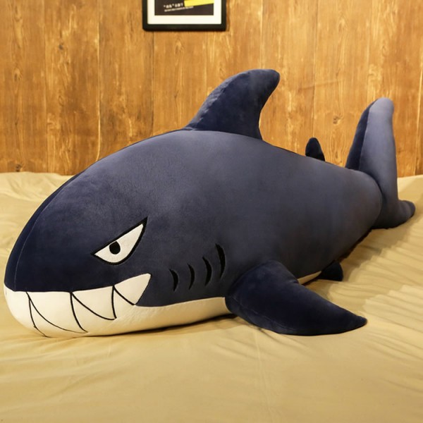 Shark Plush Toy, Sea Animal Soft Cotton Shark Plush Pillow, 23.6 Inch (60 cm), Blue