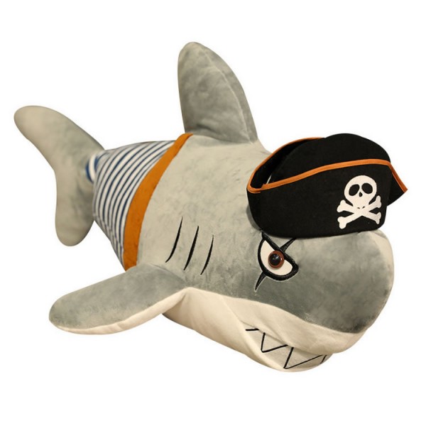 Pirate Shark Plush Toy, Sea Animal Soft Cotton Shark Plush Pillow, 35.4 Inch (90 cm)