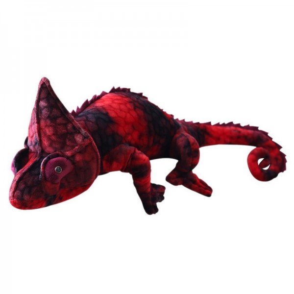 Realistic Wild Chameleon Plush Toy, Animal Soft Cotton Chameleon Plush Pillow, 27.5 Inch (70 cm), Red