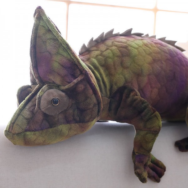 Realistic Wild Chameleon Plush Toy, Animal Soft Cotton Chameleon Plush Pillow, 27.5 Inch (70 cm), Green