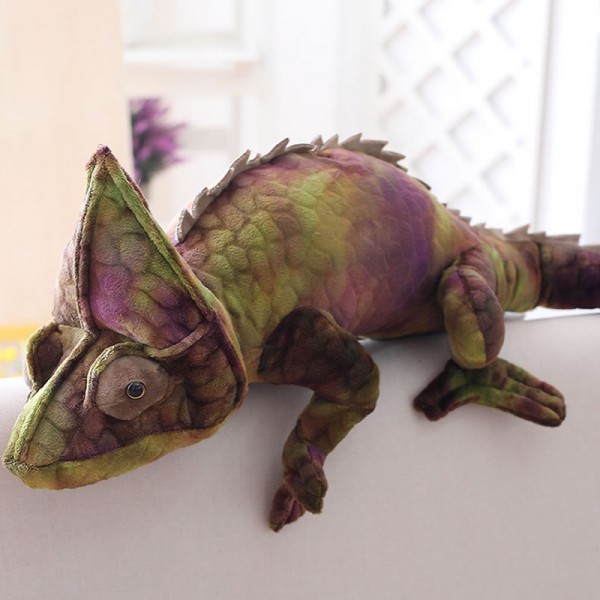 Realistic Wild Chameleon Plush Toy, Animal Soft Cotton Chameleon Plush Pillow, 27.5 Inch (70 cm), Green