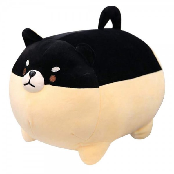 Shiba Inu Big Soft Plush Pillow, Cute Puppy Plush Toys,  16" Stuffed Dog Toy, Black