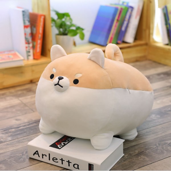 Shiba Inu Big Soft Plush Pillow, Cute Puppy Plush Toys,  16" Stuffed Dog Toy, Brown