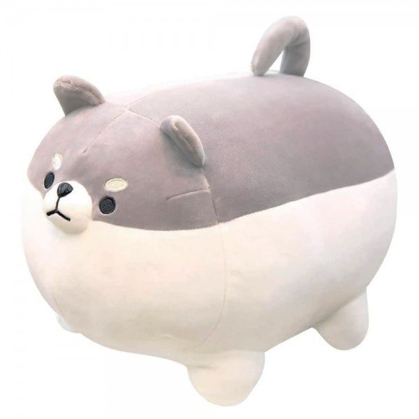 Shiba Inu Big Soft Plush Pillow, Cute Puppy Plush Toys,  16" Stuffed Dog Toy, Gray