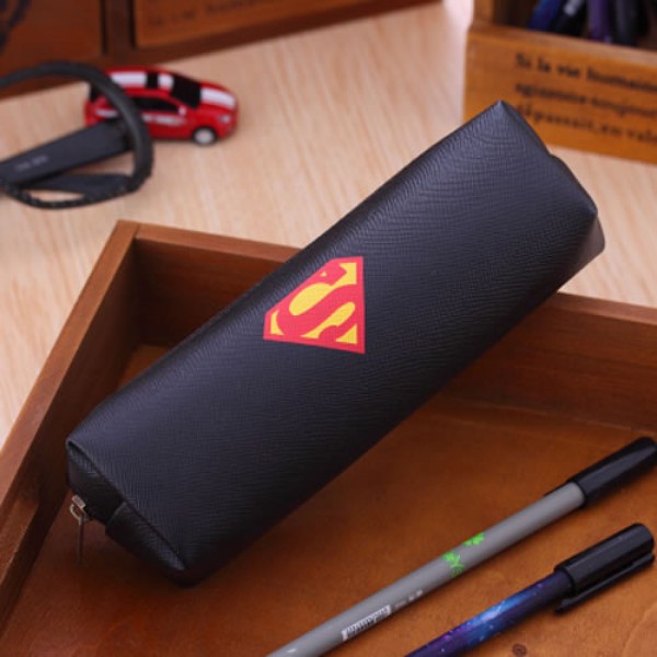 Hero series superman pencil case 7"x2.7", black