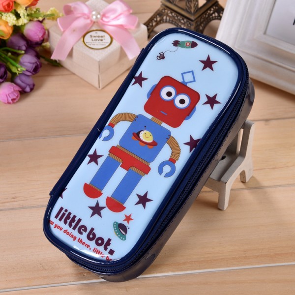 High Capacity Robot Pencil Case Waterproof Pencil Case, Blue