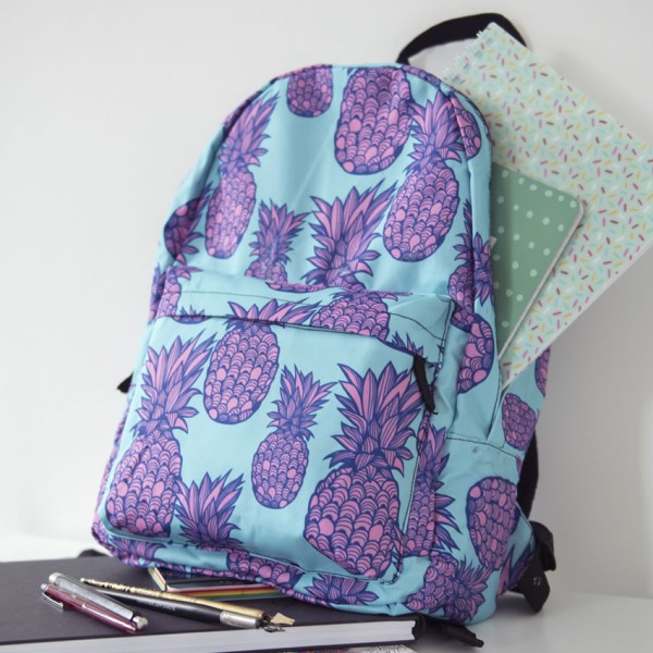 Pineapple Pattern Backpack, Daily Use Pattern Backpack, Comfortable Casual Daypack