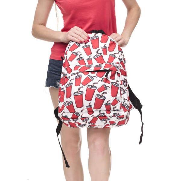 Cola Pattern Backpack, Daily Use Pattern Backpack, Comfortable Casual Daypack