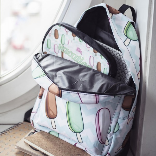 Popsicle Pattern Backpack, Daily Use Pattern Backpack, Comfortable Casual Daypack