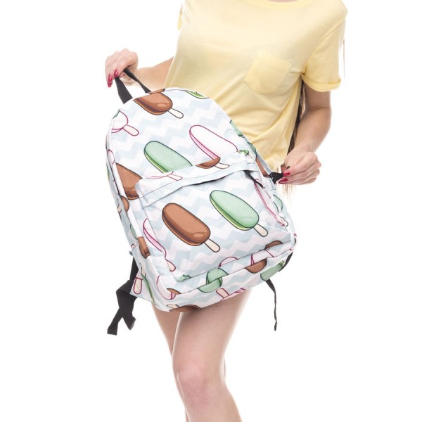 Popsicle Pattern Backpack, Daily Use Pattern Backpack, Comfortable Casual Daypack