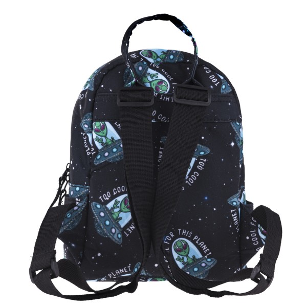 Aliens Pattern Mini Backpack, 3D Pattern Daily Use Backpack, Comfortable Casual Daypack For Women and Children